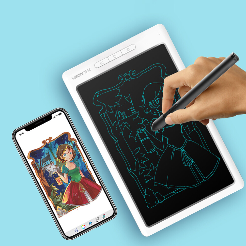 KKmoon VSON Smart Graphics Tablet Digital Drawing Tablet 8192 Levels Pressure Sensitivity Synchronous Notes Transmission White