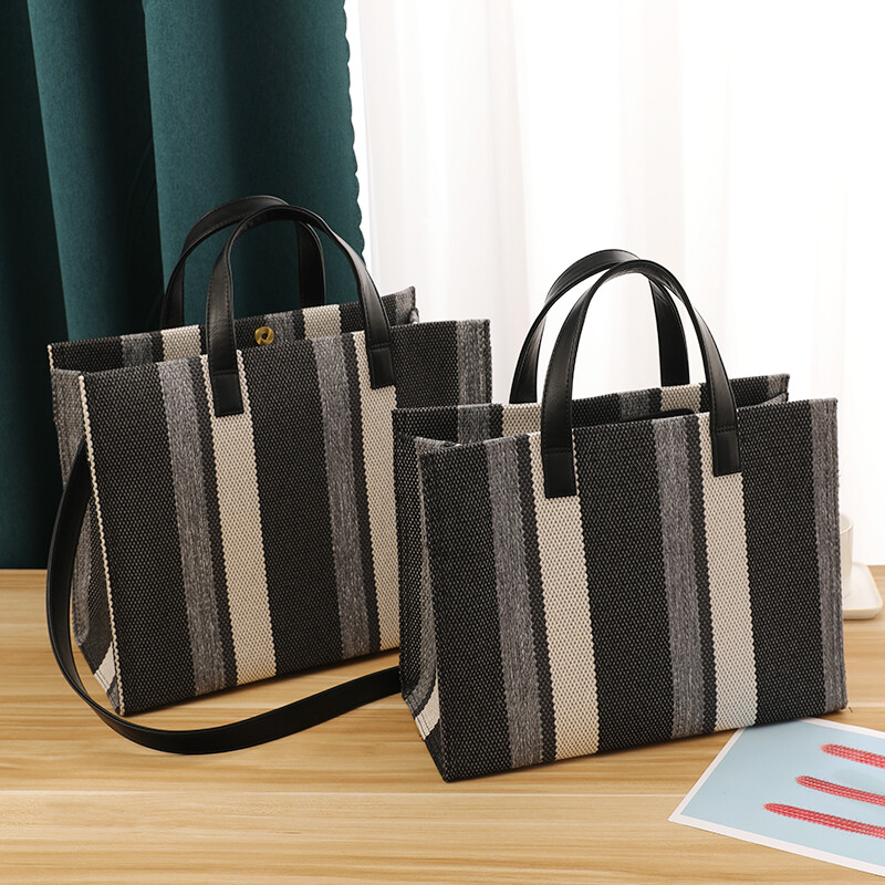 College student class handheld canvas commuting one shoulder crossbody large capacity notebook A4 teacher briefcase
