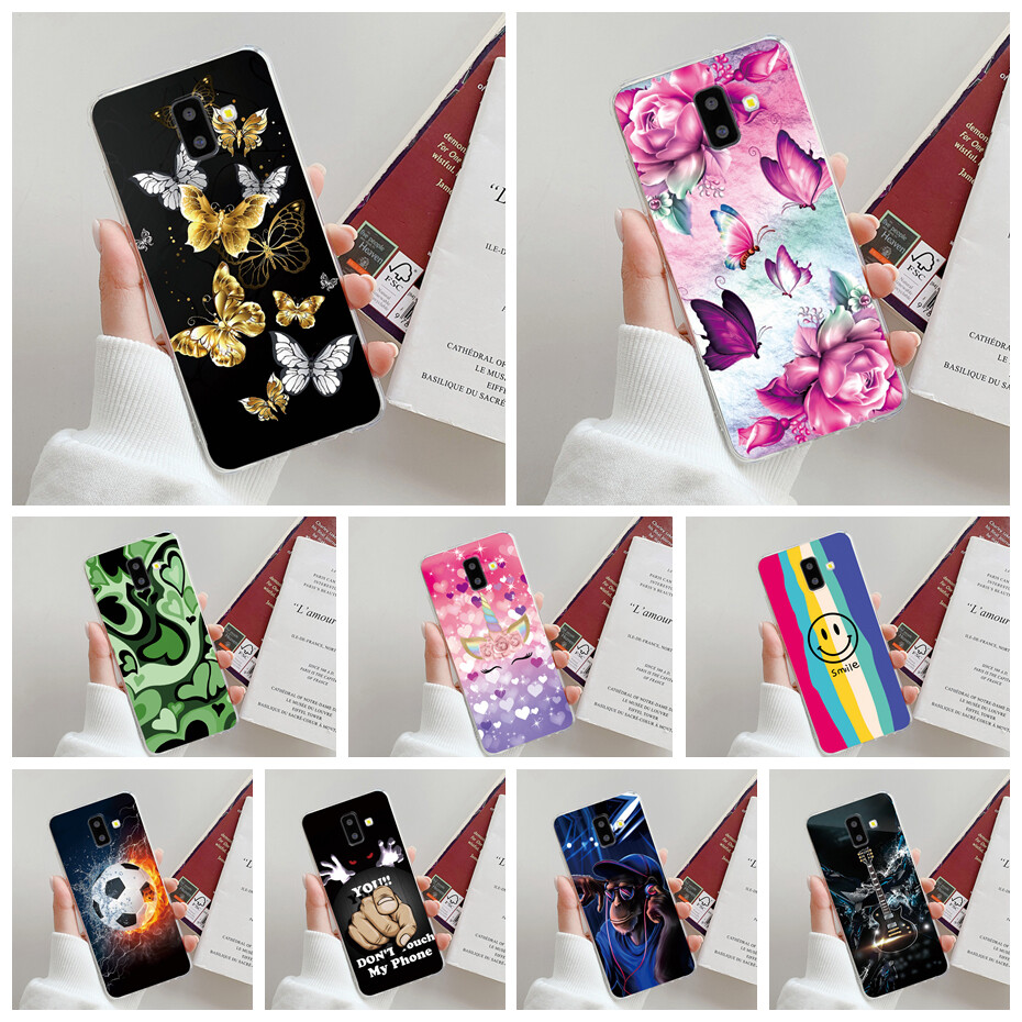 For samsung galaxy j6 plus j6+ case sm-j610f sm-j610g soft silicone cute butterfly phone cover for samsung j6 plus casing