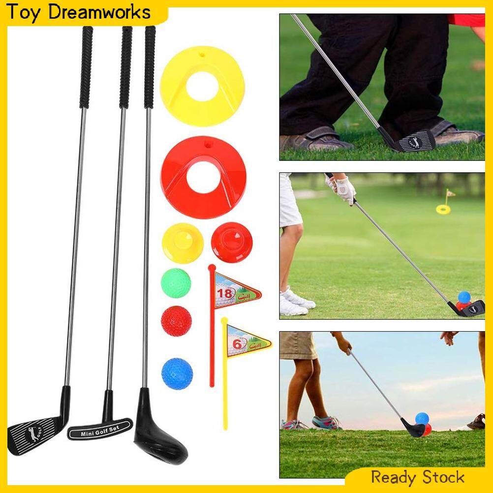 10Pcs แบบพกพาเด็กของเล่นกอล์ฟชุดมินิเด็ก Golf Club ของเล่นกลางแจ้งเกมการเรียนรู้ Putting Golf สำหรับเด็กก่อนวัยเรียน
