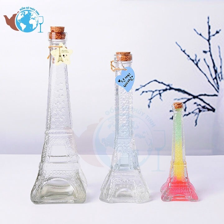 Bình thủy tinh THÁP EIFFEL ĐẠI nút bần