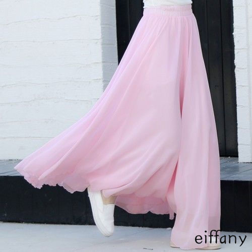 Women Long Skirt Labuh Kembang Maxi Skirt Women Skirt Chiffon Skirt White Skirt Kembang Labuh Vintage Skirt Woman Maxi