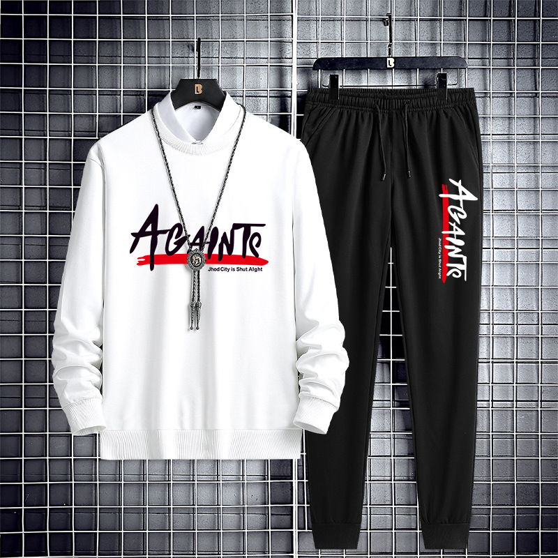 Lucky Friday New Suit Men'S Sweater Casual Long-Sleeved Pants Autumn And Winter Men'S Casual Sports Suit Men'S Outdoor Trend Casual Personality Sweater