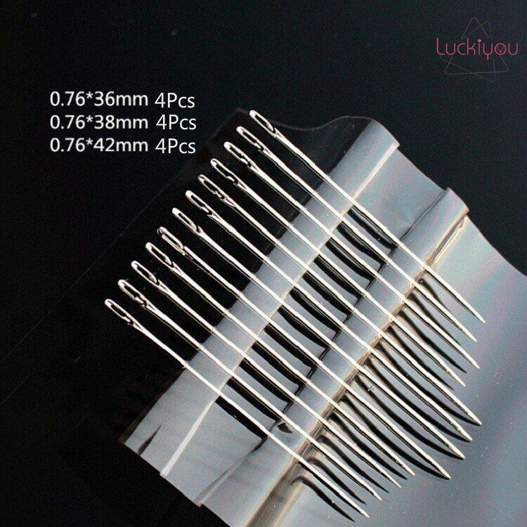 12 Chiếc Kim Cầm Tay Tự Ren Kim Đánh Dấu Kim Mù Mở Cạnh Nhiều Kích Cỡ Kim Tự Khâu Tay Phụ Kiện Tự Làm Thủ Công