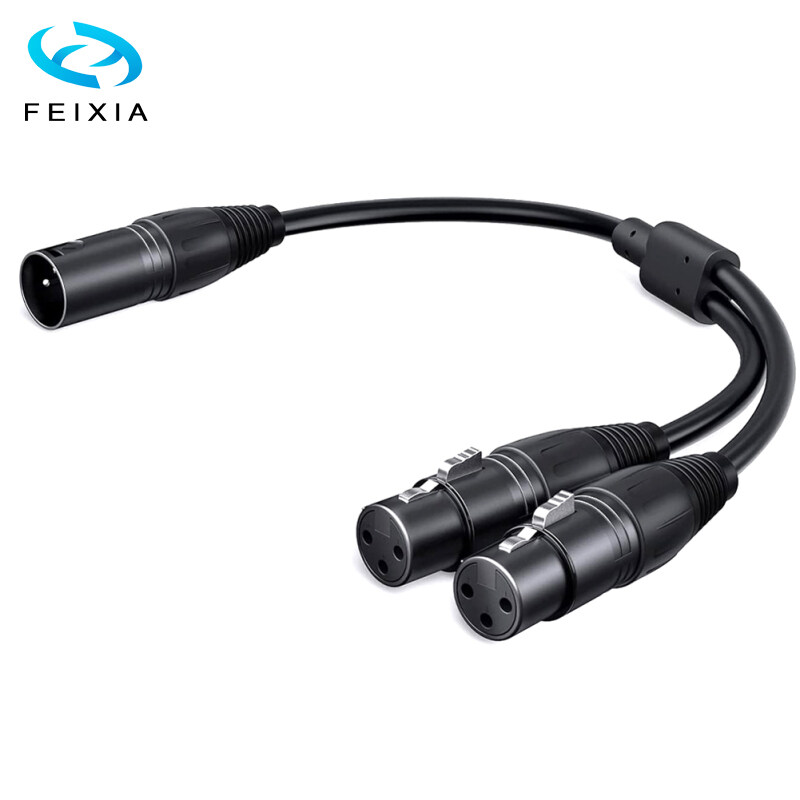 2 In 1 Xlr Splitter Cable Xlr Male To Dual Xlr Female Ysplitter 3pin