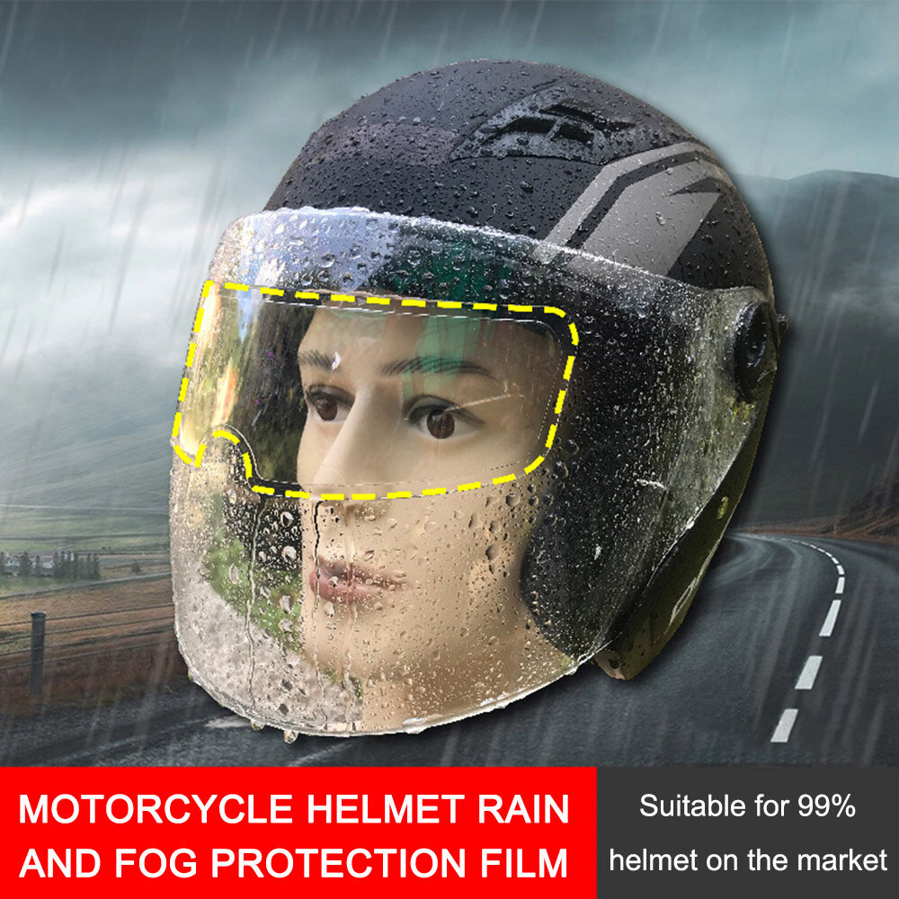 Motorcycle Helmet Waterproof Lens Film, Universal Rain and Fog Protection Film, Transparent Lens Sticker Helmet Anti Fog Film Visor Shield