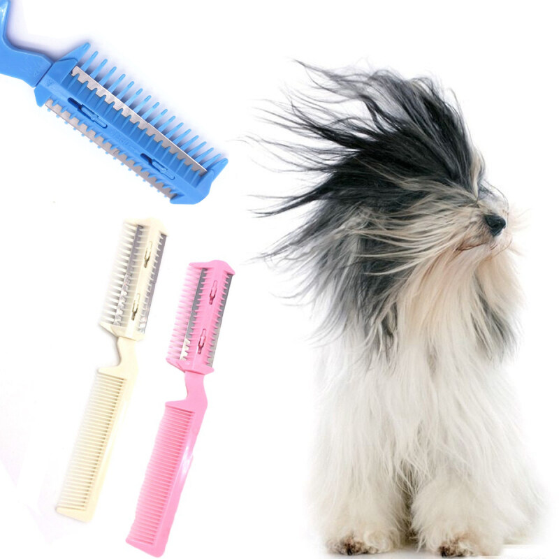 Dog Đa Chức Năng Công Cụ Làm Tóc Mỏng Cutter Pet Lông Cắt Blades Grooming Comb Lông Cleaner Cát Gilling Bàn Chải Cắt Kéo