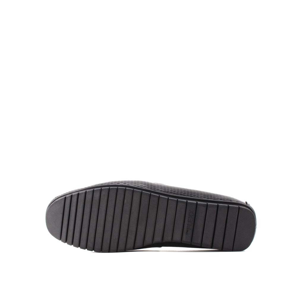 THE FLEXX Men's Leather Slip-On Moccasin Shoes -TF7233-HJ1-1-BLACK