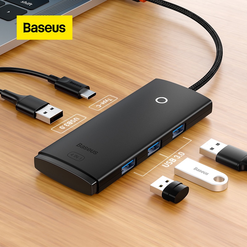 Baseus USB Type-C HUB 4 USB 3.0 Ports USB-A To Type C HUB Type C To USB Adapter For Computer Laptop Macbook Pro Air USB Splitter