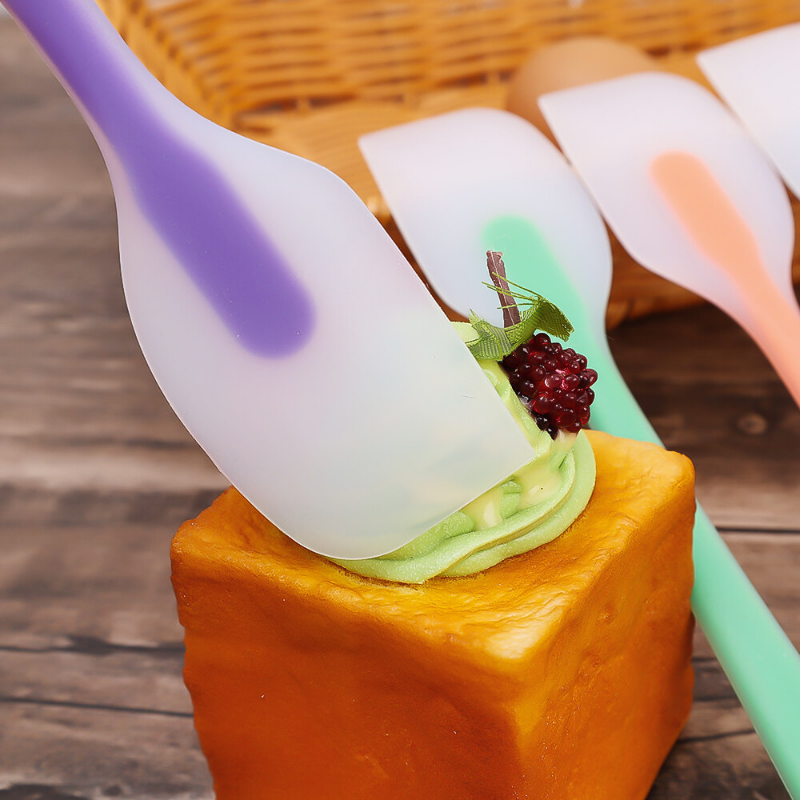 Dùng cho thực phẩm Silicone Scraper chịu nhiệt độ cao que phết bơ kem lên bánh tay cầm dài bột trộn dụng cụ nướng bánh nhà bếp