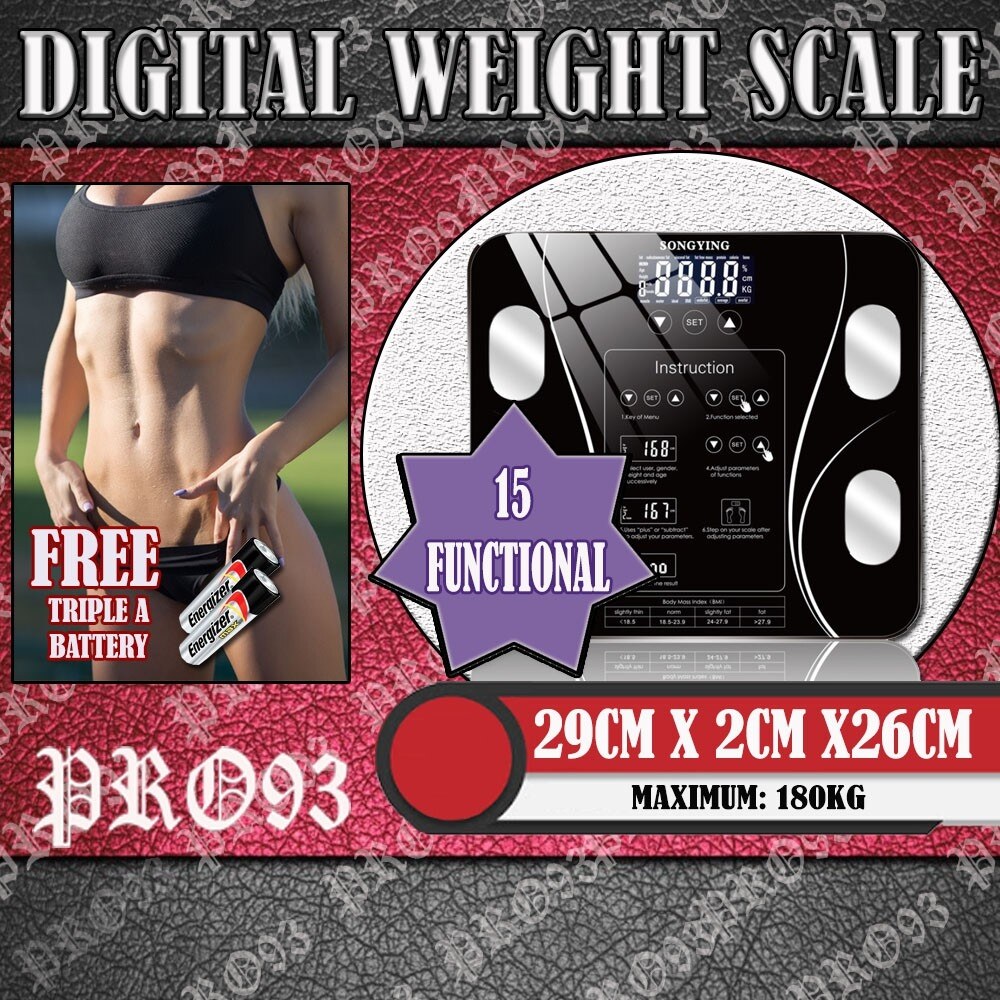 weighing scale 15 in 1 USB charging Function English LED Screen