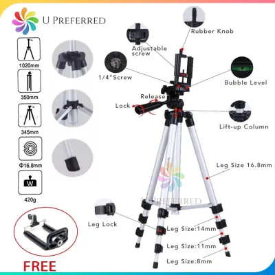 [Ready Stock]Tripod 3110 Extendable Universal Portable Selfie Stand with Bag & Phone Holder