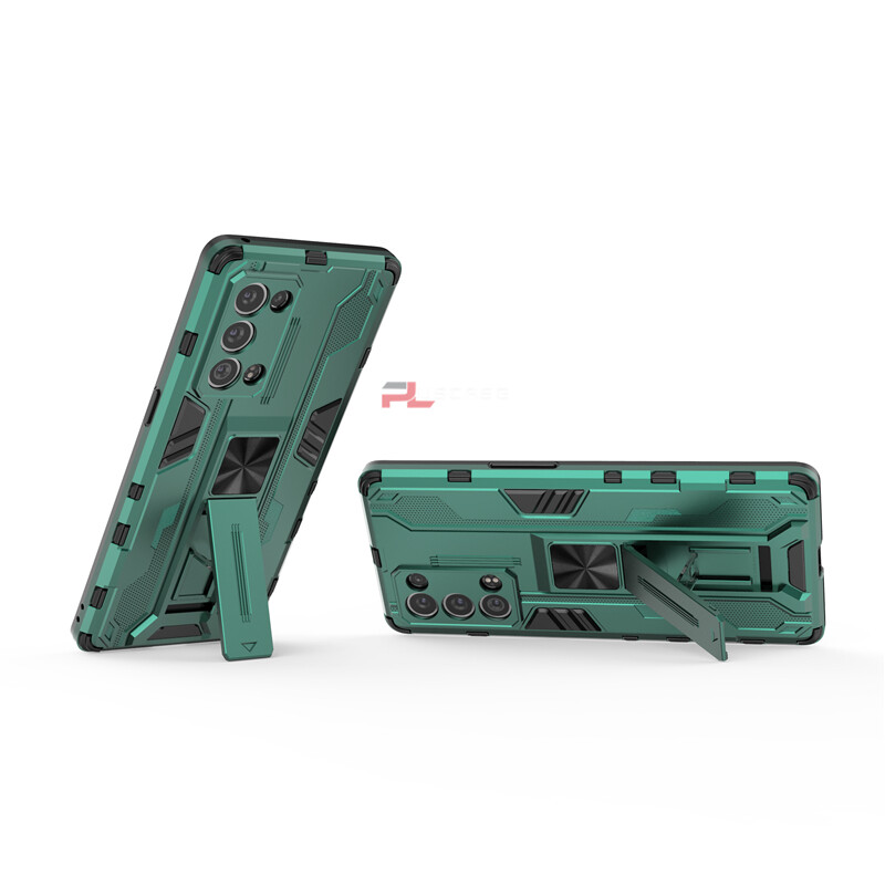 PlusCase for OPPO Reno6 Pro 5G Case Shockproof Kickstand Armor Camera Lens Protector Hard Back Cover