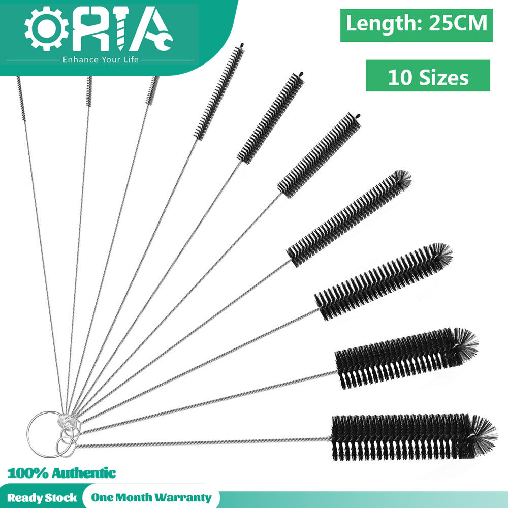 ORIA 25CM Cleaning Brush Set Bottle Brush Cleaner 9.8 inch Tube Brushes Water Bottle Cleaning Brush Kitchen Wire Scrub Set for Drinking Straw Bottle Cup Pipes Keyboard