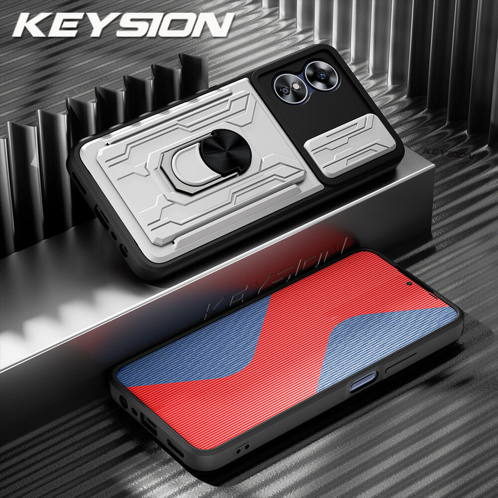 keysion-shockproof-armor-case-for-oppo-a17-4g-a17k-card-slot-bag-slide