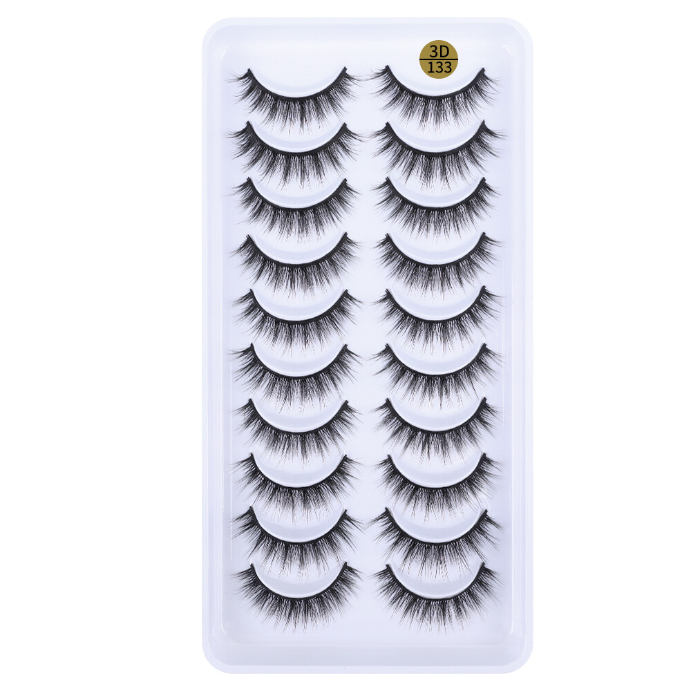 10 Pairs 3D Faux Mink Lashes Fluffy Soft Wispy Volume Natural Long False Eyelashes Reusable Eye Lashes Makeup