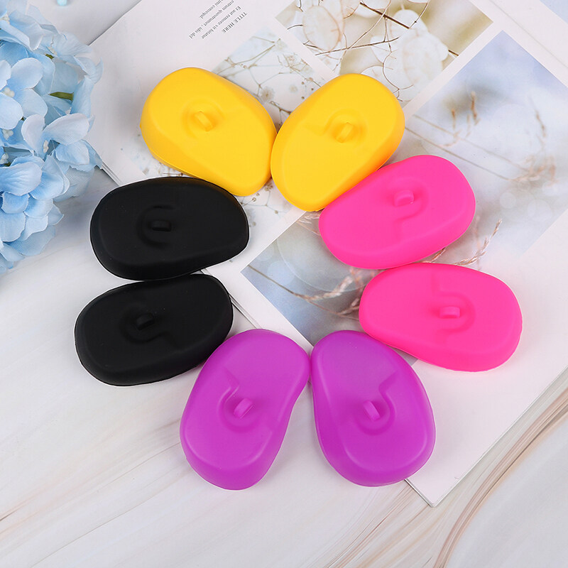 Lgj 2 Chiếc Có Thể Tái Sử Dụng Tai Silicon Bao Salon Tóc Nhuộm Màu Lá Chắn Bảo Vệ Bao Tai cao cấp
