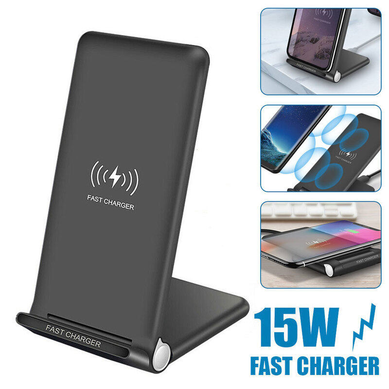 【Free Fridge Magnet】 15W Wireless Quick Charger Qi Base Frame Pad Quick Charge Station Dock Phone Charger For iPhone SE2 X XS MAX XR 11 Pro 8 Samsung S20 S10 S9 With 1M Cable
