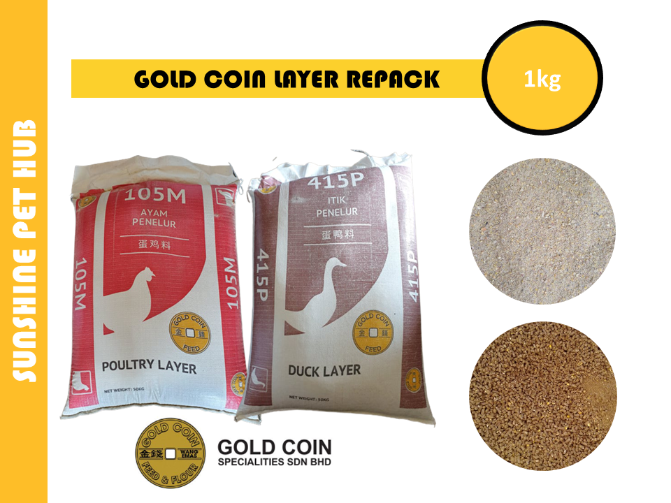 Gold Coin [105M][415P] Layer Feed For Chicken and Duck / Dedak Penelur ...