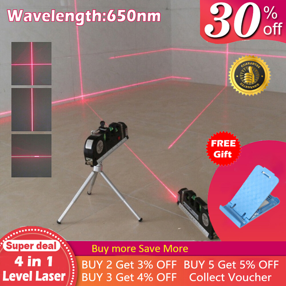 1 pc 4 in 1 infrared laser level with cross line laser tape 2.5m measure tape multifunction laser level tool