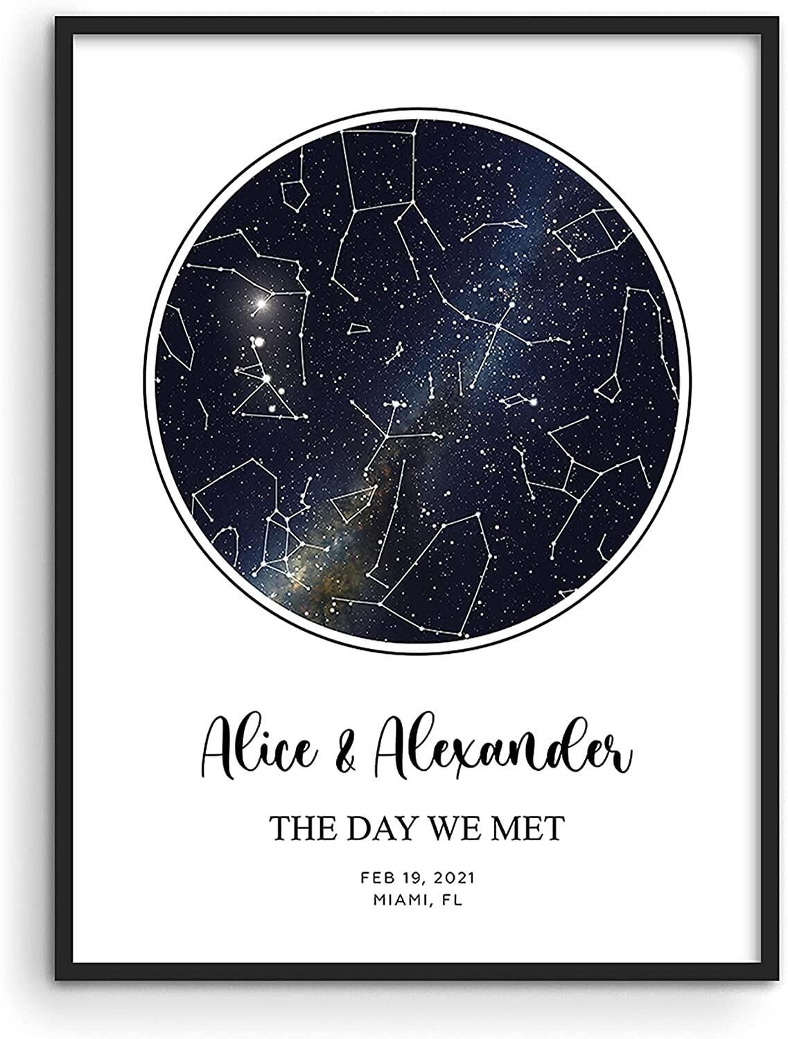 Stars At A Certain Date Custom Star Map Personalized Star Map By Haus And Hues Star Constellation  Map Star Map For Specific Date Star Map Personalized Star Map For Specific  Date Star Map Of Special Date |