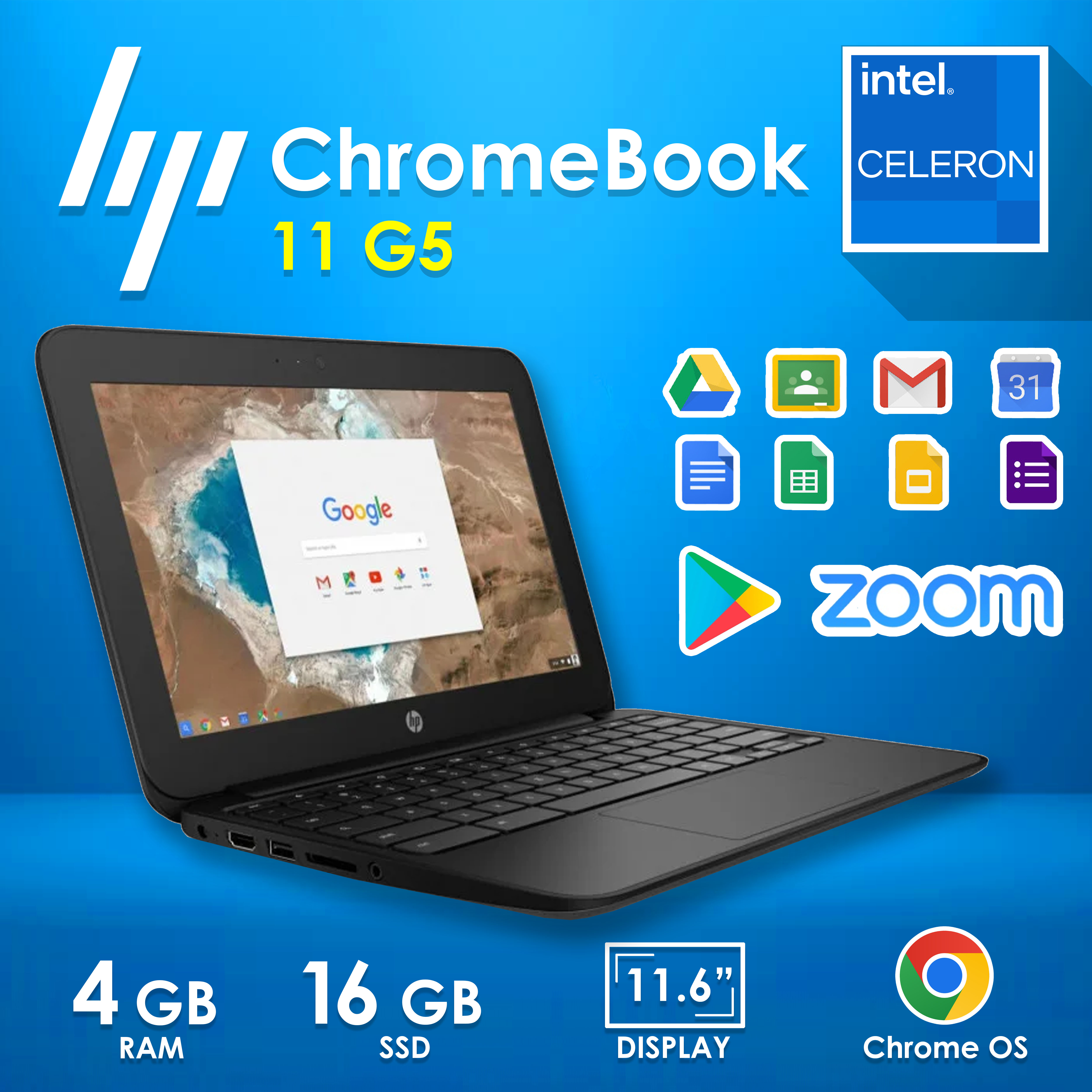 HP Chromebook 11 G5 EE (PLAY STORE) 4GB RAM 16GB SSD Intel Celeron