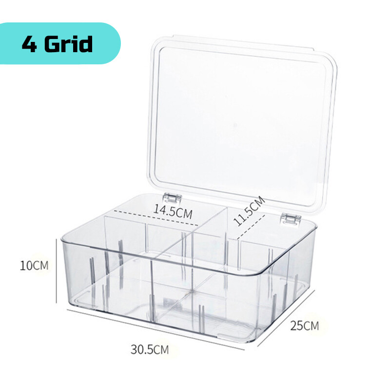 Vision Hộp Lưu Trữ Rau Quả Trong Suốt Crisper Tủ Lạnh Gia Đình Hộp Giữ Tươi Có Nắp Đậy Bằng Nhựa PET Hộp Đựng Phân Chia Chống Côn Trùng Và Chống Bụi