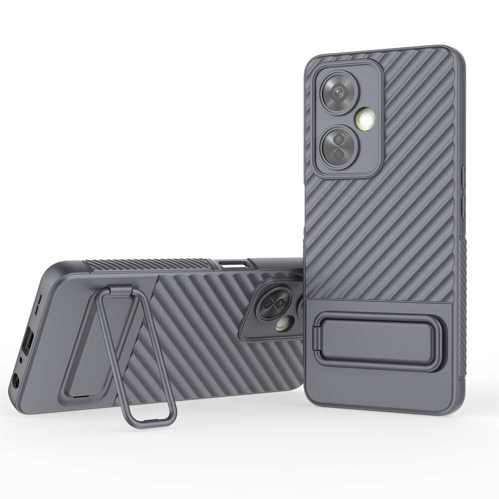 Shockproof Soft Case for OnePlus Nord CE 3 Lite 5G BIBERCAS Full Protection Back Cover Wave Casing with Kickstand