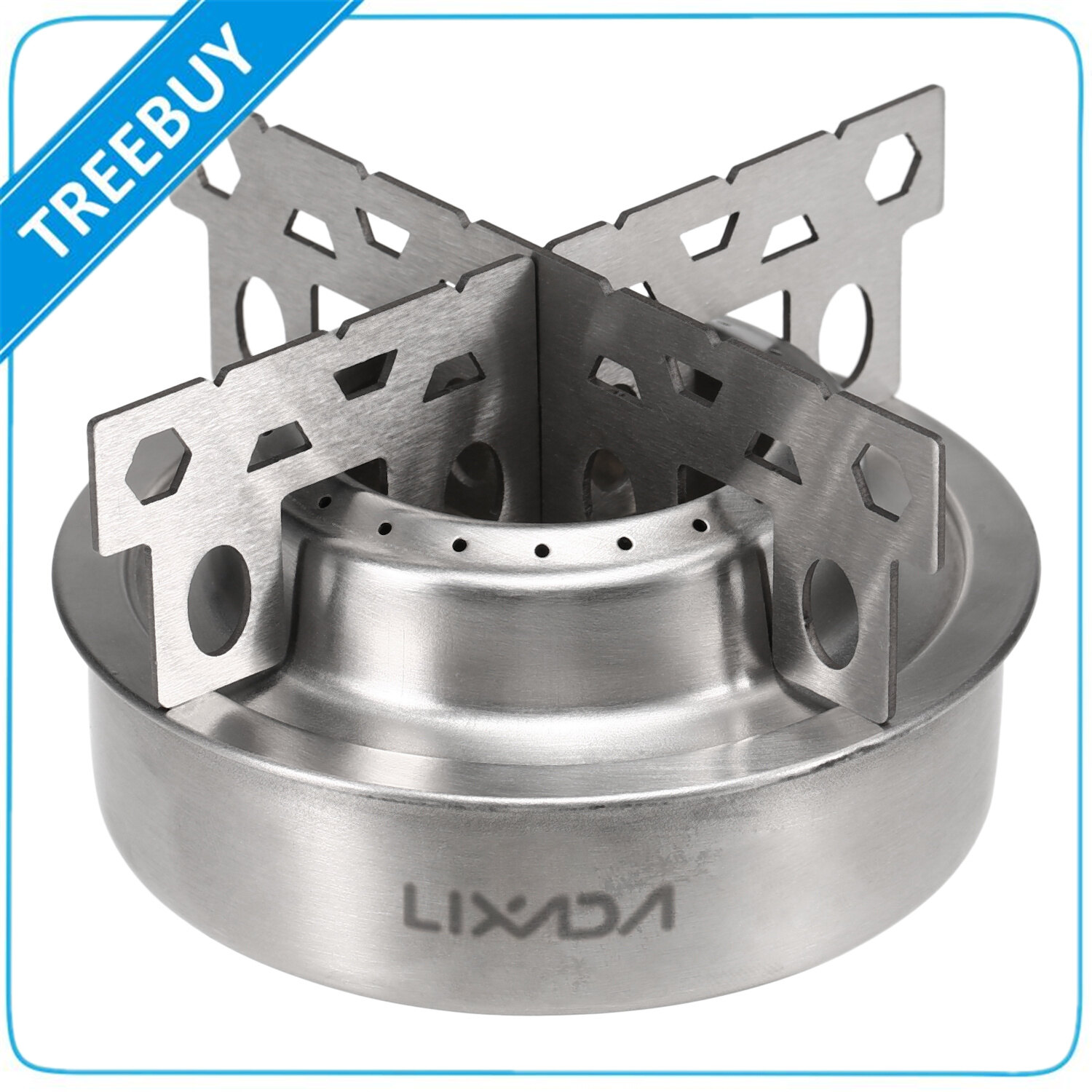 Lixada Outdoor Camping Stainless Steel Mini Alcohol Stove with Cross Stand Stove Rack Support Stand