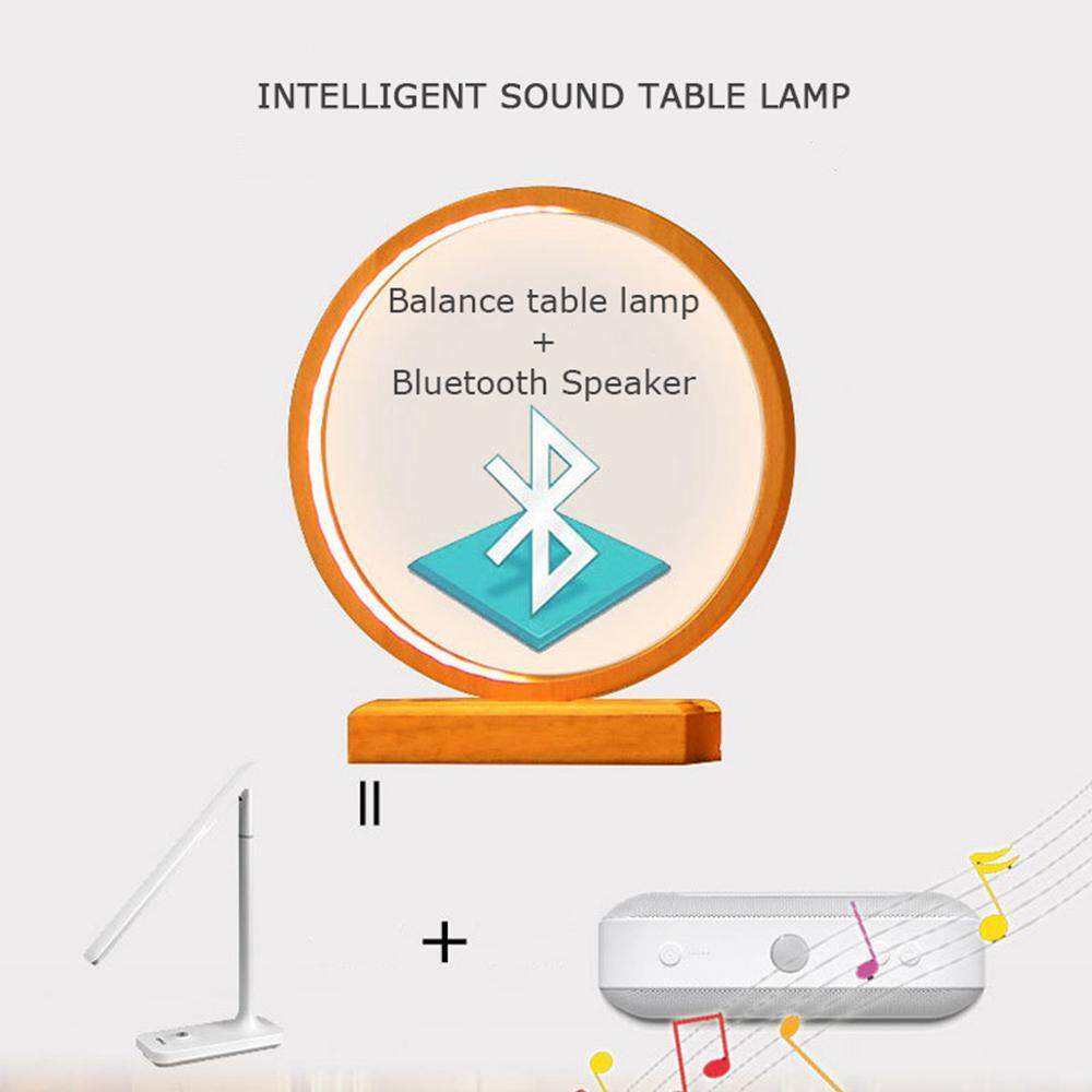 Leegoal Retro Loa Bluetooth 2 trong 1 Cổ Loa Bluetooth và Hình Tròn Đèn Bàn Gỗ, sáng tạo Bluetooth cho Phòng Ngủ Khách Sạn