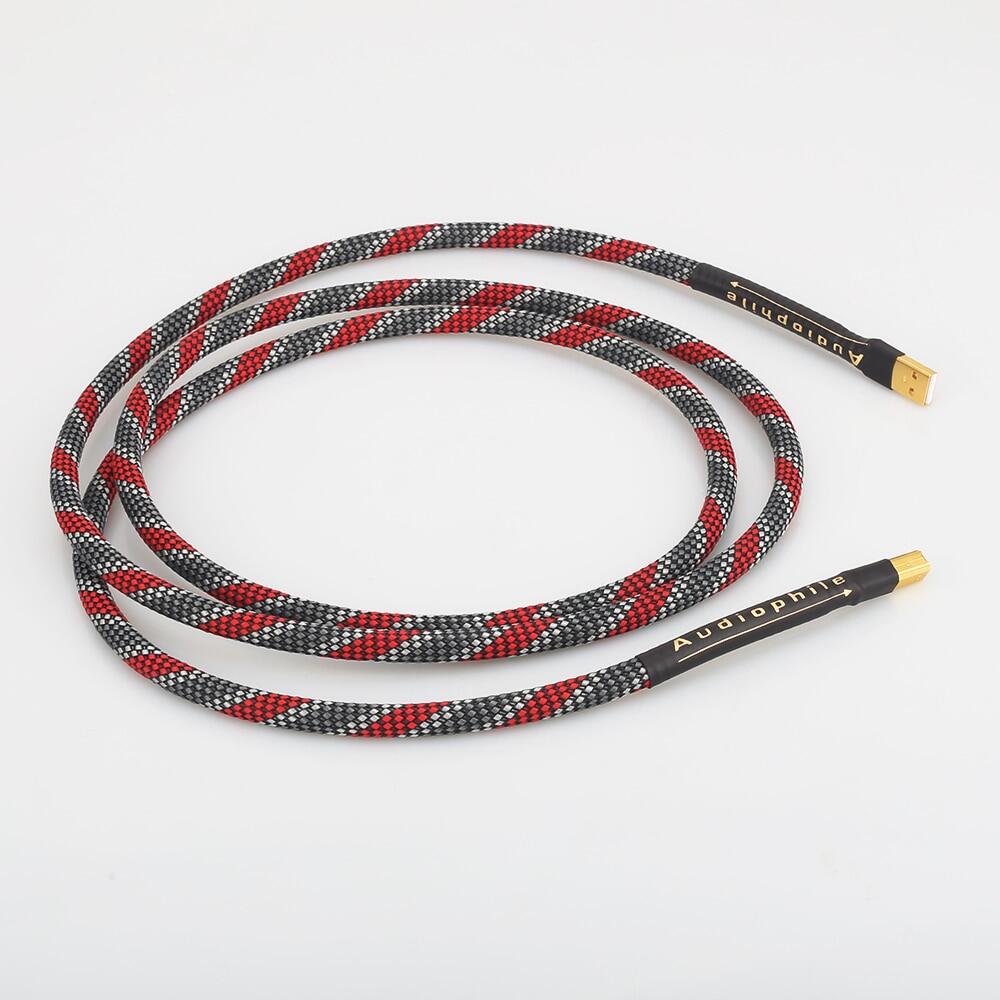 High Quality Hi-End A53 OCC silver plated USB audio cable data USB cable DAC USB hifi cable A-B usb cable
