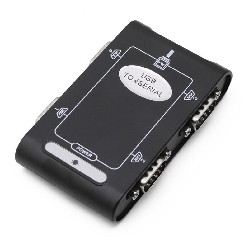9pin RS232 USB 2.0 to 4 Port Serial DB9 COM Controller Connectors Adapter Hub