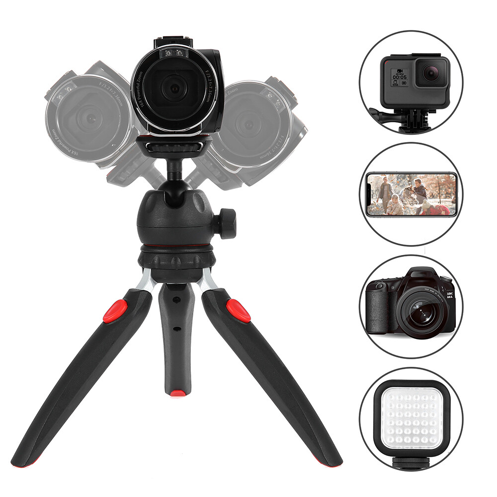 Andoer Mini Tabletop Tripod Portable Foldable Phone Camera Tripod Stand with Removable Ball Head with 1/4 Inch Screw