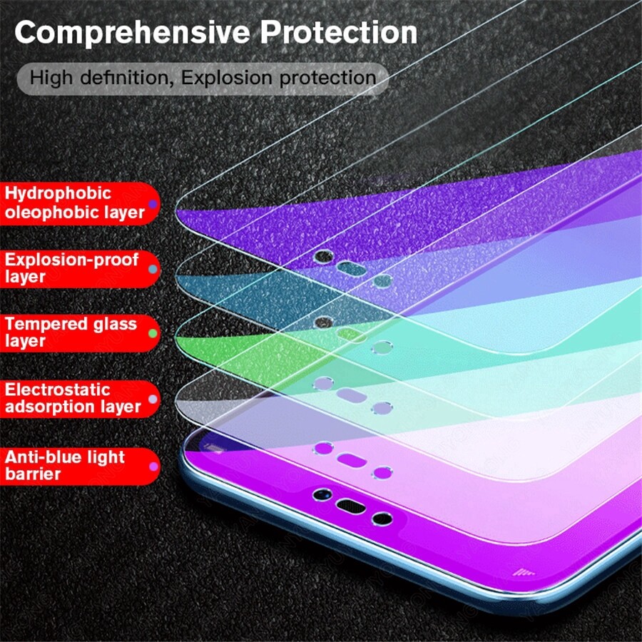 Kính Cường Lực Chống ánh Sáng Xanh Cho OPPO A17 A77s A57 Reno 8T 8Z 8 Pro Plus 7 Z 7Z 6 6Z 5 5G 4 4F 3 2 Plus 2F A16 A54 A54s A55 A74 4G A32 A53s F9 F11 Pro F7 A3s AX5s A5 A9 2020 A83 A31 A72 A12 A92 A93 Bảo Vệ Màn Hình