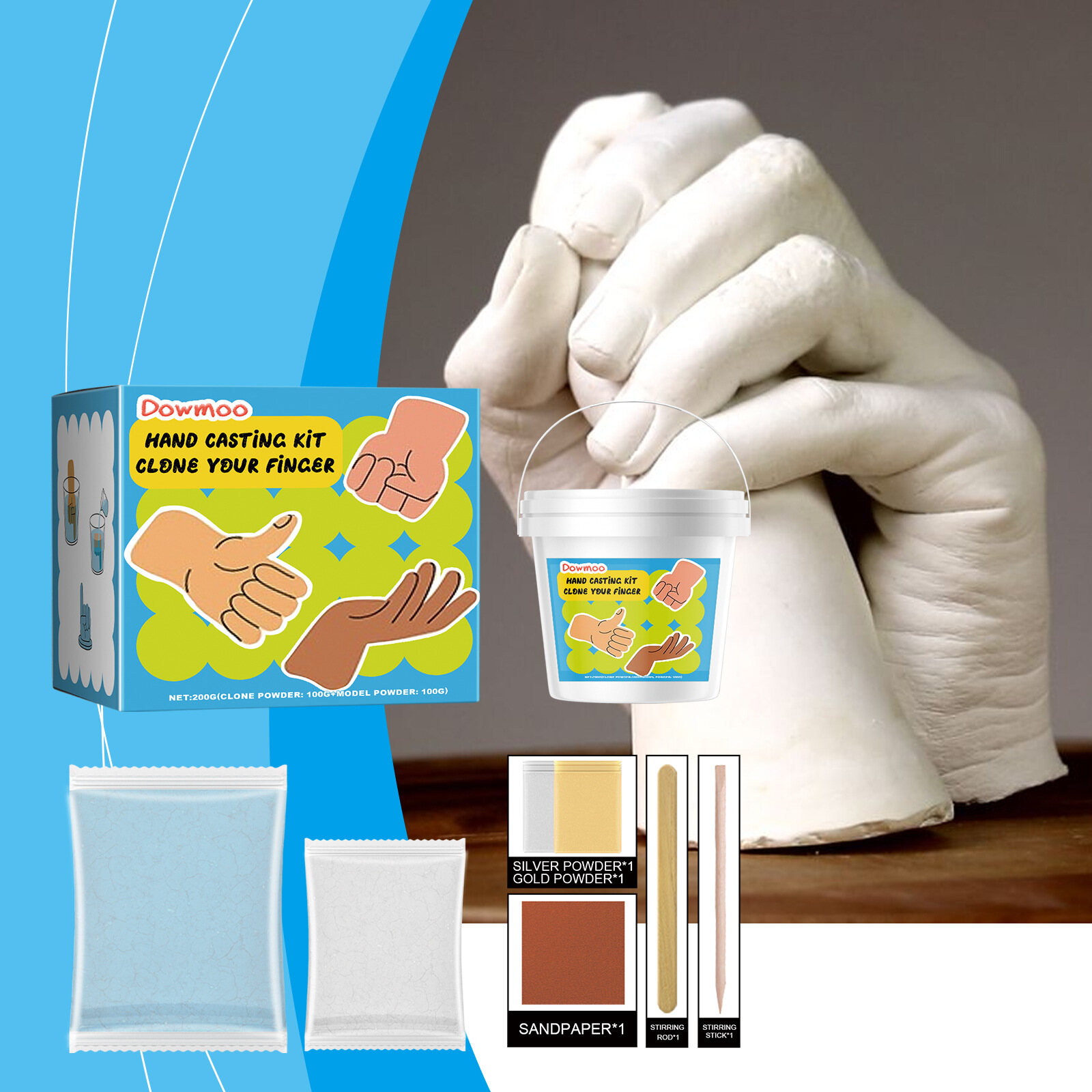 YEGBONG 3D Plaster Hand Mold DIY Plaster Hand Sculpture Kit For Hands  Hand Casting Kit Plaster Statue Molding Kit For Family Couples Keepsake  Hands