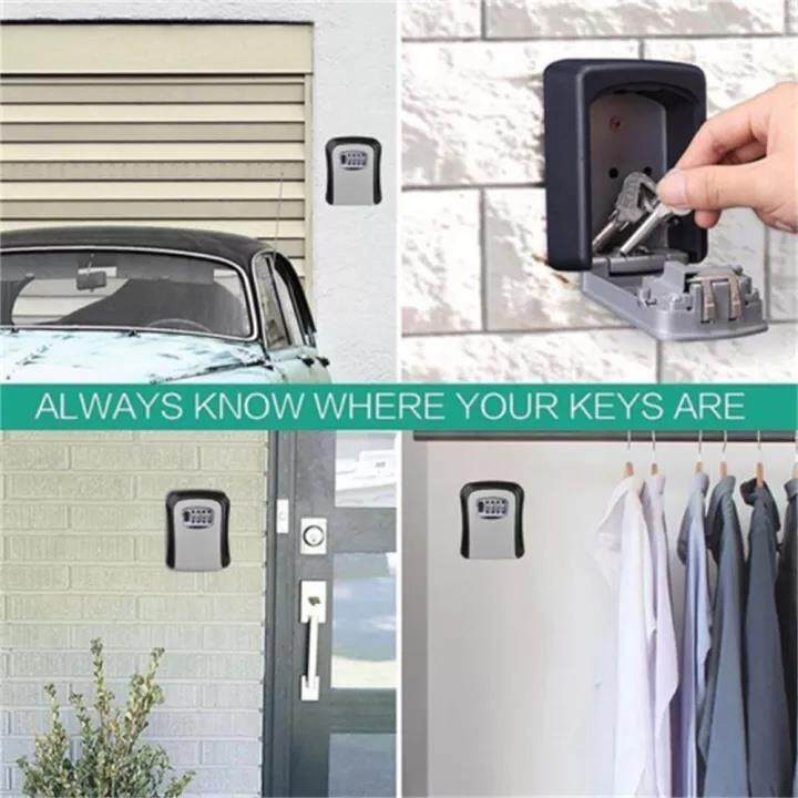 4 Digit Code Combination Wall Mount Key Safe Box Numbering Weatherproof