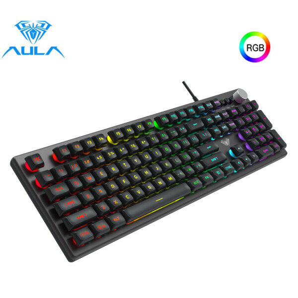 AULA F2028 Wired Membrane Gaming Keyboard RGB Mechanical 104 Keys Macro Programming Back Light Keyboard For Desktop Computer Laptop PC Singapore