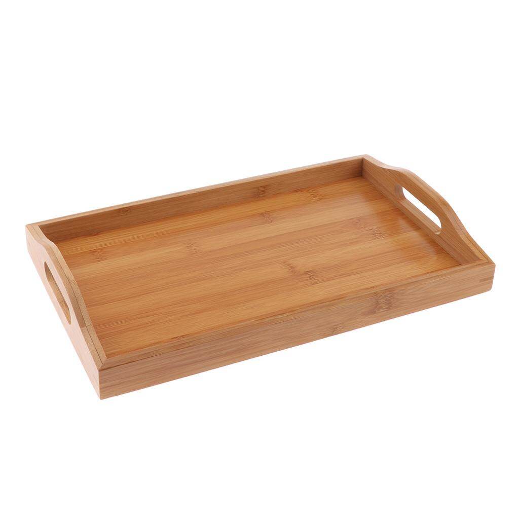 BolehDeals Khay Gỗ Hình Chữ Nhật Trái Cây Snack Món Ăn Bằng Gỗ Tấm Phục Vụ Trà