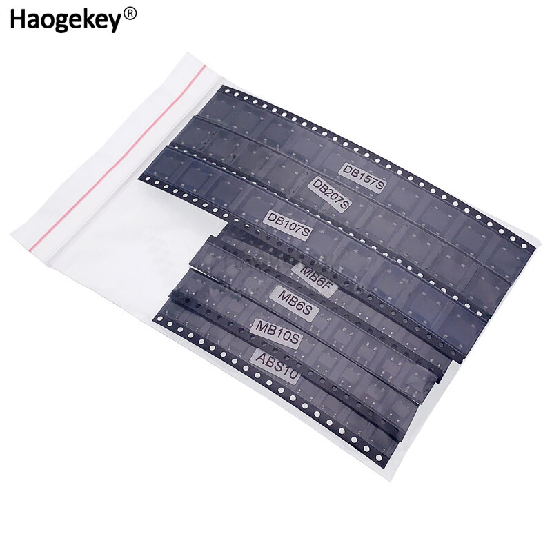 80pcs/lot 8values*10pcs smd rectifier bridge package commonly used 8 kinds of 10 each and a total of 80 mb6s mb6f mb10s mb10f abs10 db107s db157s db207s