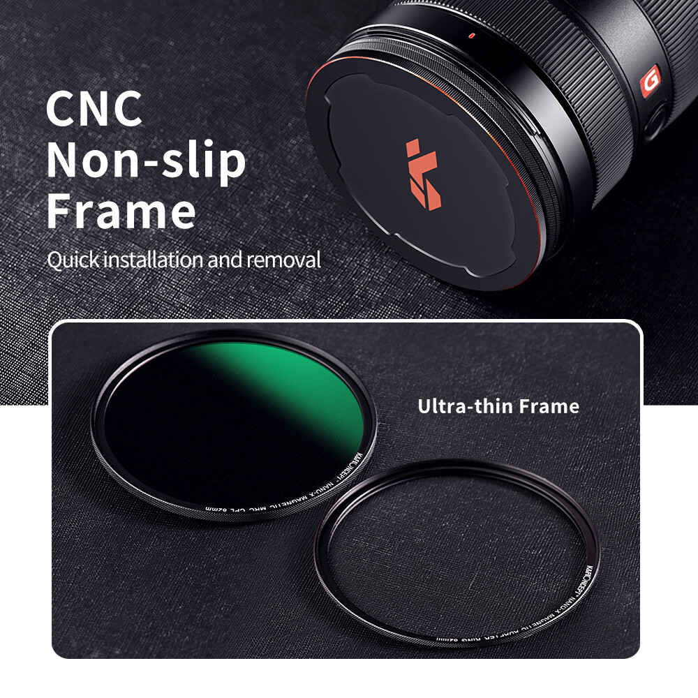 K&F Concept Magnetic HD CPL Nano-x Camera Filter with Lens Cap Circular Polarizeing Multi-Layer Coatings 49mm52mm 58mm
