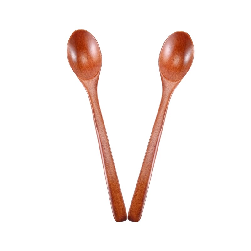 Wooden Spoons, 6 Pieces Wood Soup Spoons for Eating Mixing Stirring