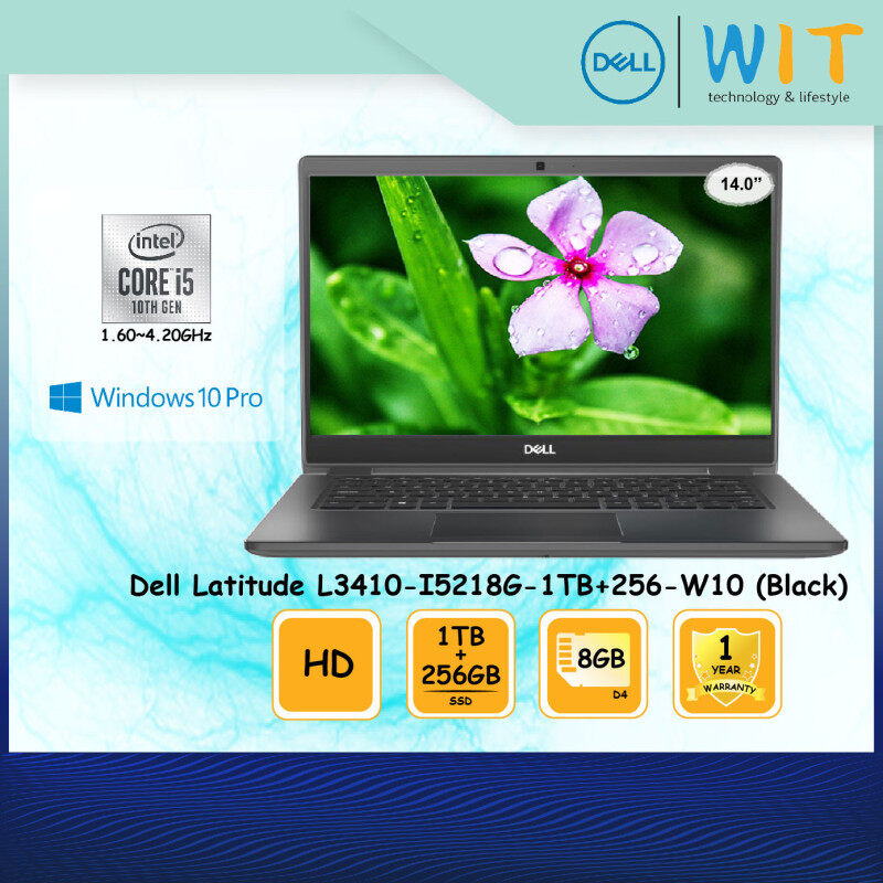 Dell Latitude L3410-I5218G-256-W10/Intel Core i5-10210U 1.60~4.20GHz/8GB D4/1TB+256GB SSD/14.0HD/Intel Share/Windows 10 Pro Malaysia