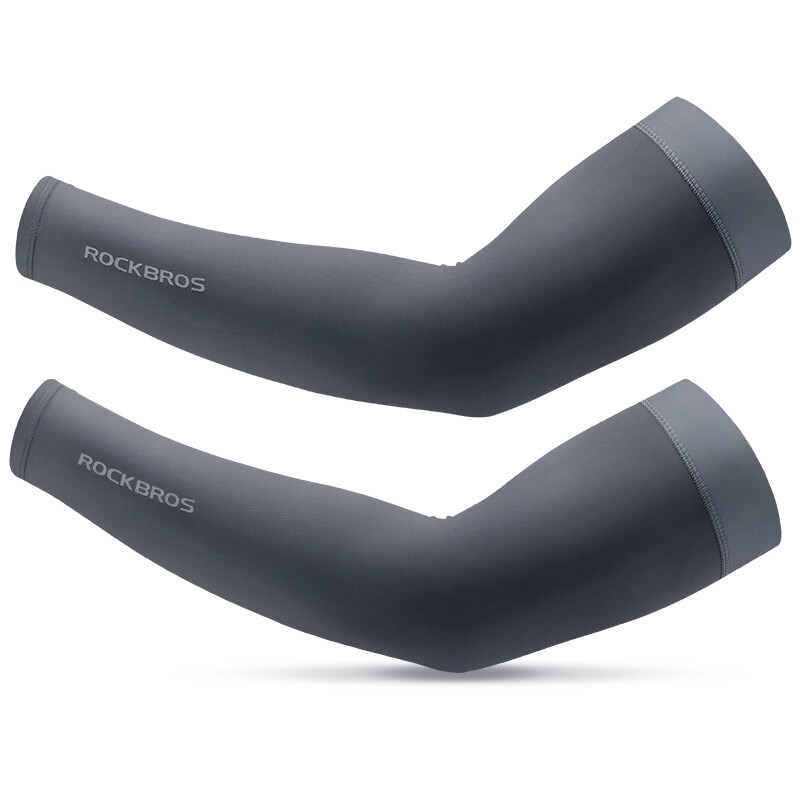 ROCKBROS Cycling Arm Sleeves Cooling Ice Silk Sun Protection Anti-UV Seamless Sleeves Hiking Fishing Accessories High quality Running Basketball Compression Arm Sleeves Warmer