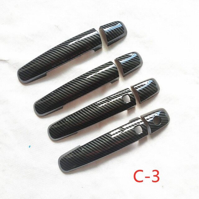 Black carbon fiber cover for door handle for suzuki swift maruti dzire 2004 ~ 2015 2005 2006 2007 2008 2009 2010 2011-2014 car stickers chrome finish kit