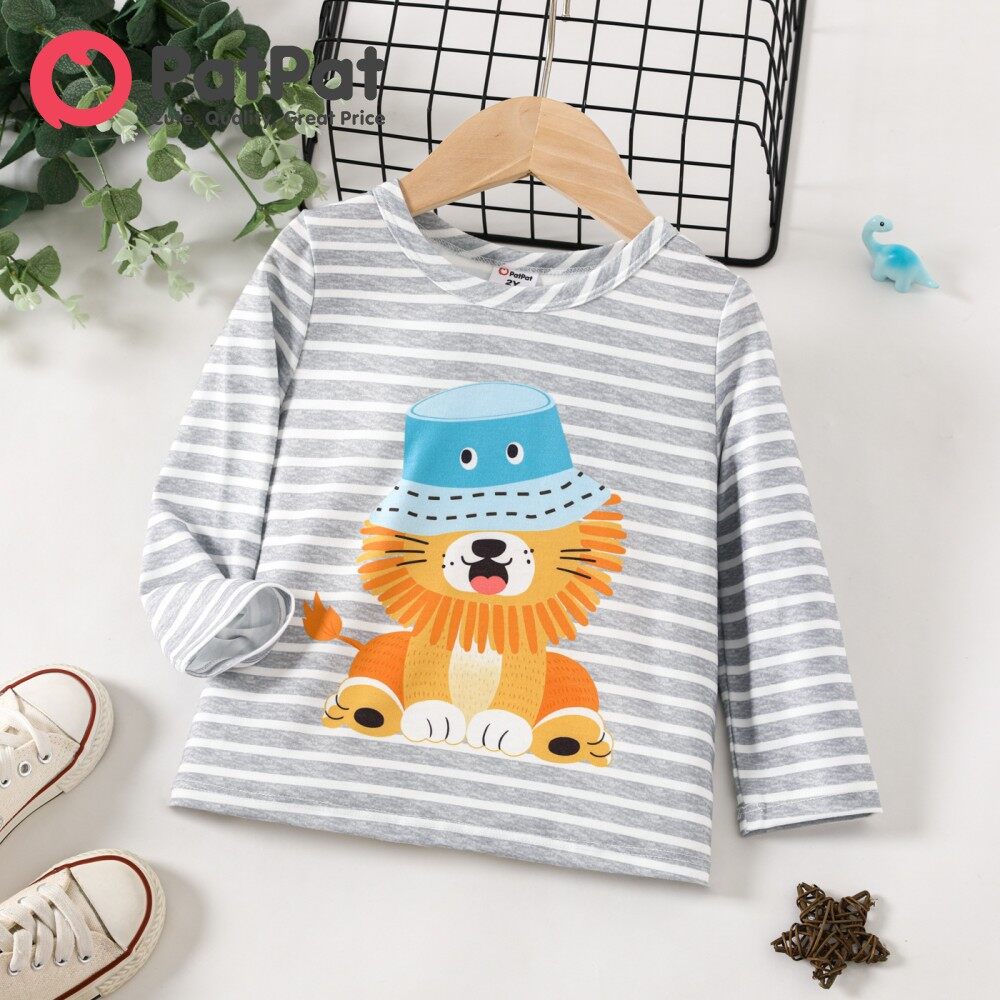 PatPat Boy Shirt Baby Toddler Boy Long Sleeve Medium Thickness Childlike Building Toddler Boy Long Sleeve Tee For Kids