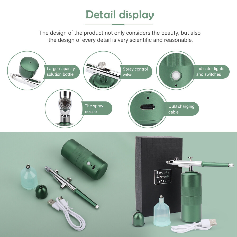 Multi-Purpose Cordless Mini Airbrush Set Spray Pump Air Compressor Portable Water Oxygen Injector Set Art Painting Spray Model