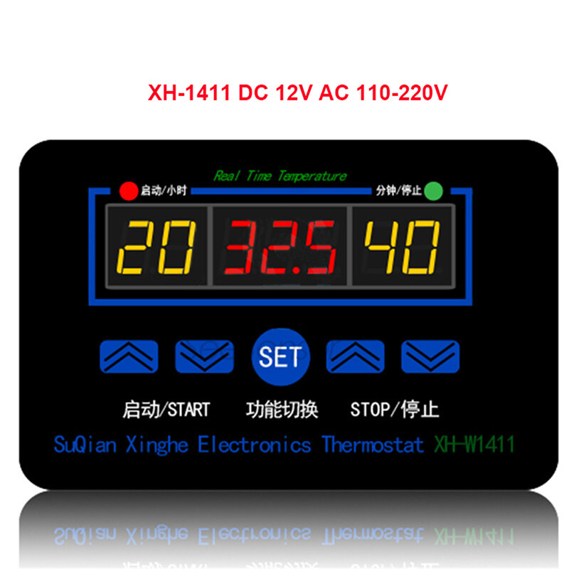 LCD XH-W1411 display digital thermostat temperature multi-function controller sensor switch-55~120 degrees AC 110-220V DC 12V