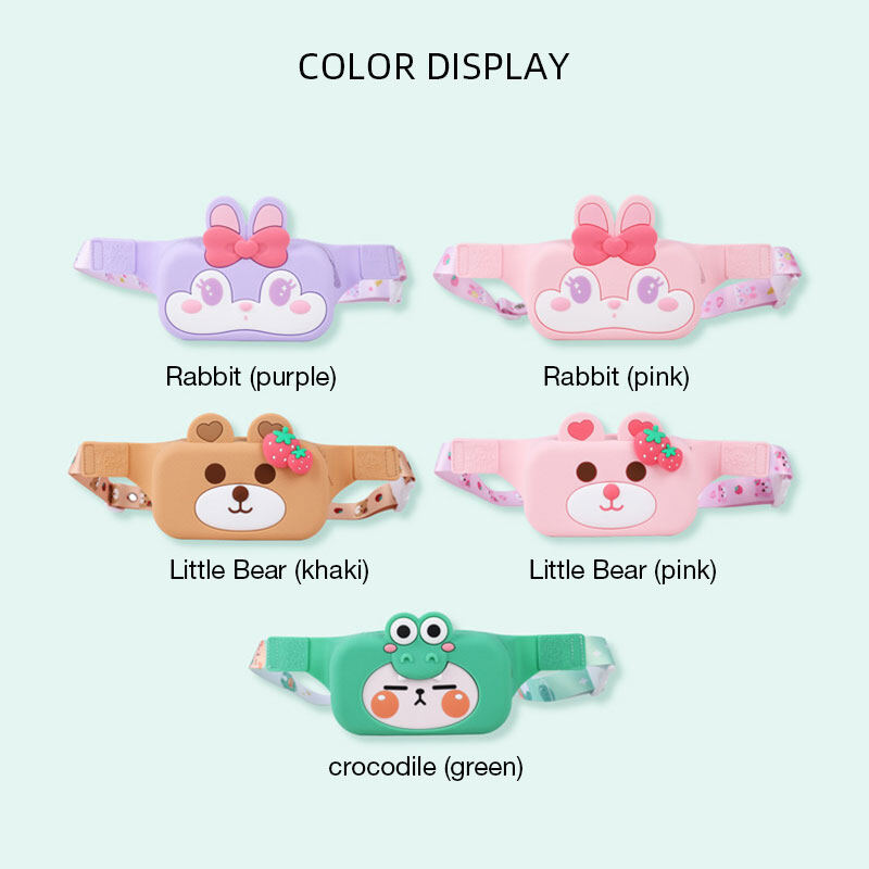 IP Cute Rabbit silicone chest pack cartoon student diagonal span pack Strawberry Bear children's pack