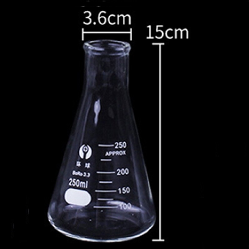 1 PC Erlenmeyer Borosilicate ขวดแก้วปากแคบ Conical สามเหลี่ยมห้องปฏิบัติการอุปกรณ์เคมี50 Ml ถึง1000Ml Thicken