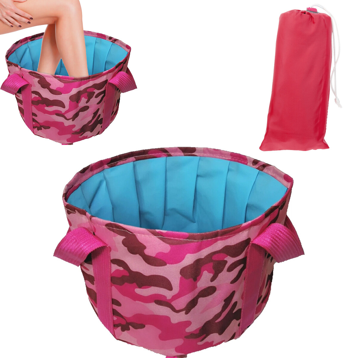 Foldable Collapsible Bucket For Soaking Feet Portable Travel Foot Bath Tub Folding Foot Spa Soak Basin Water Container For Camping Picnic